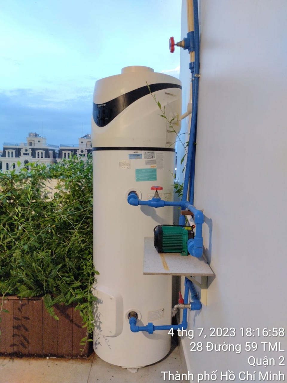 Ariston heat pump tại quận 2 Hồ Chí minh